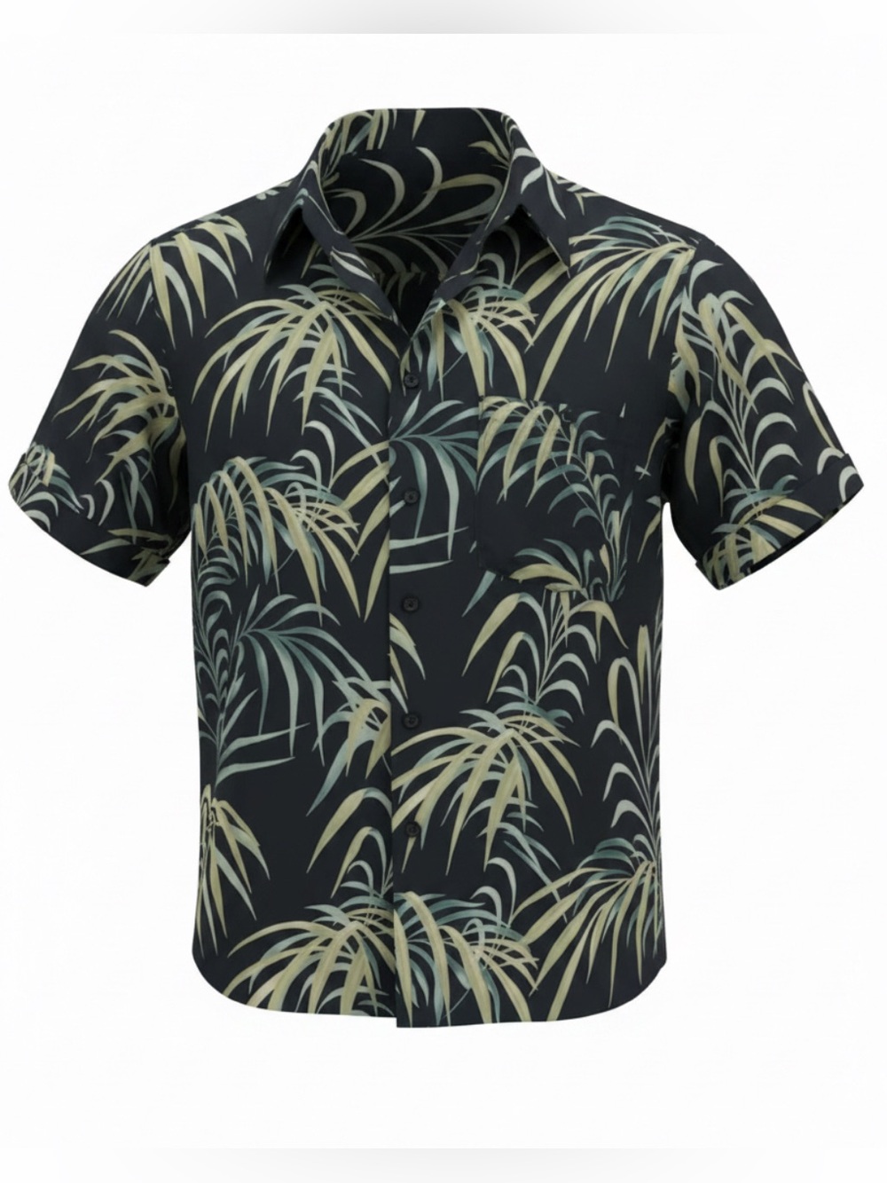 Massini Men Button Down Shirt Hawaiian Floral